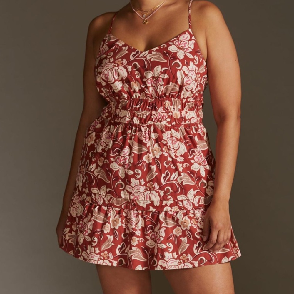 Anthropologie 1X Somerset Mini Poplin Sleeveless Edition Plus Mini Dress NWOT